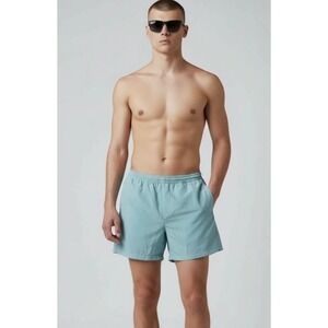 Light Blue Hybrid 2 in 1 Swim/Walking Shorts Trunks Mens Large Beach